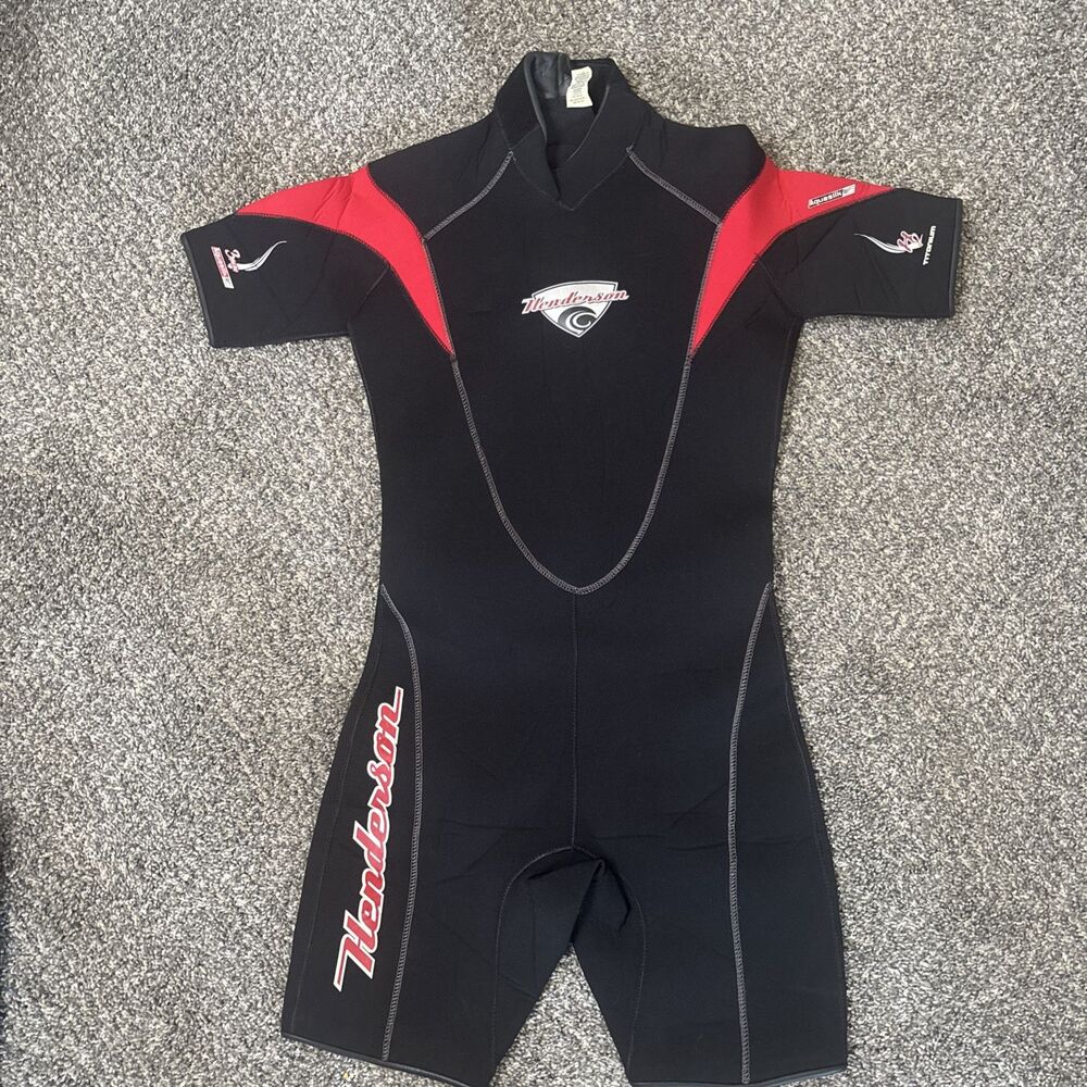Henderson‎ Dive Wear Men's H2 Titanium 3mm Back Zip Entry Shorty Wetsuit Size XS